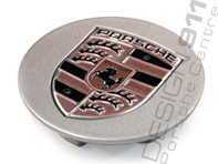 Wheel Cap "Large Crest" Silver with silver crest for Porsche